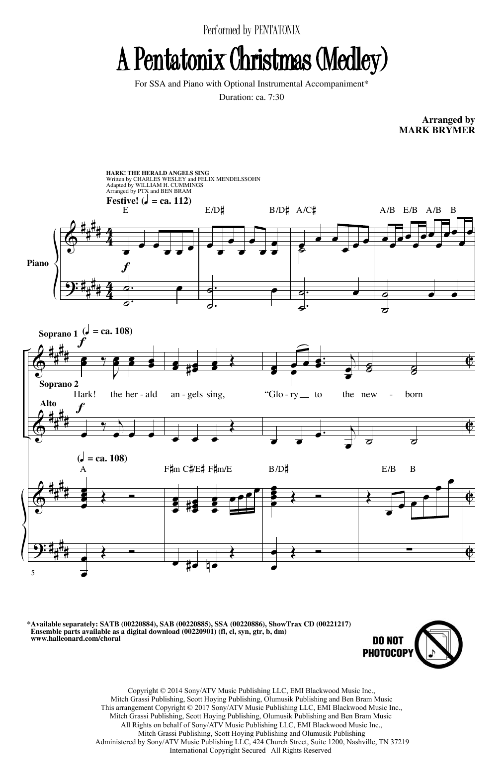 Download Pentatonix Hark! The Herald Angels Sing (arr. Mark Sheet Music