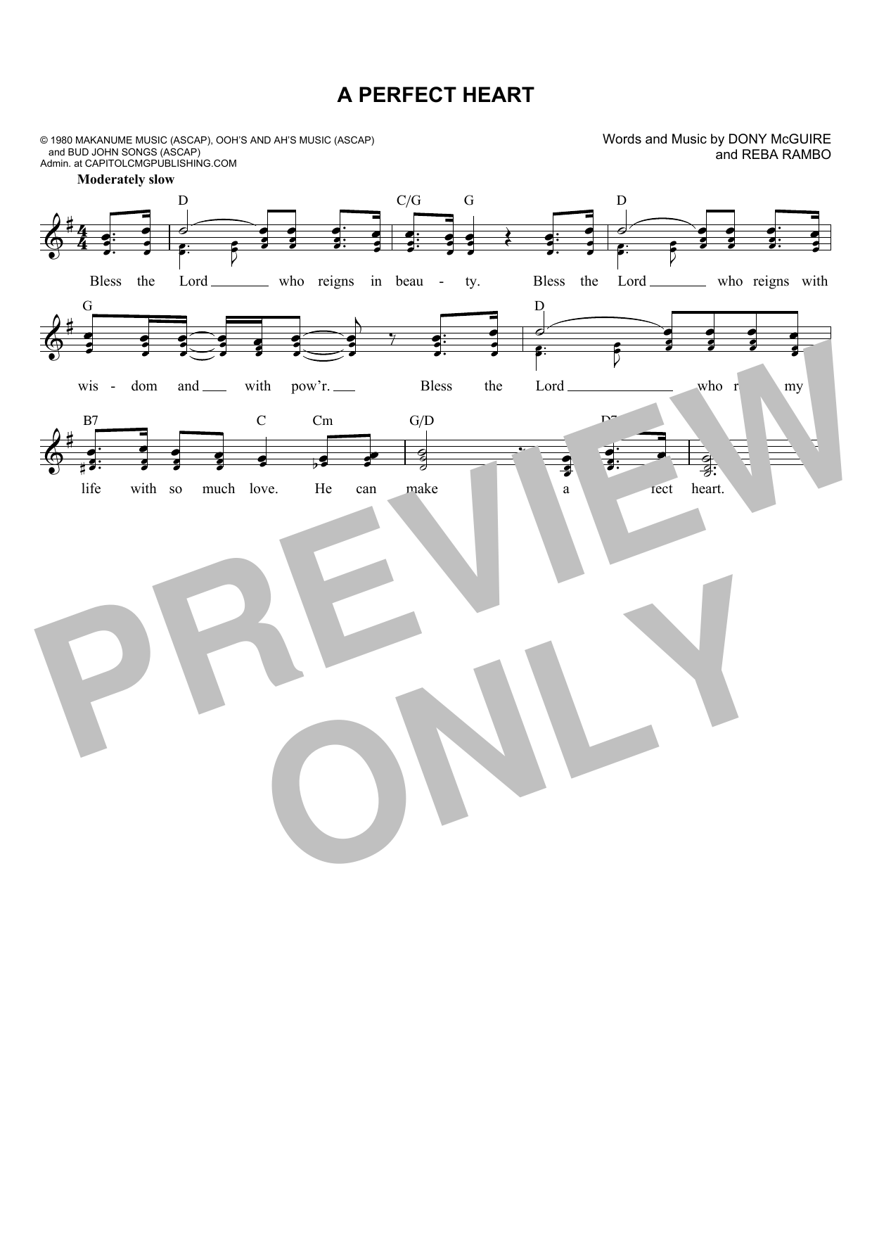 Download Dony McGuire A Perfect Heart Sheet Music