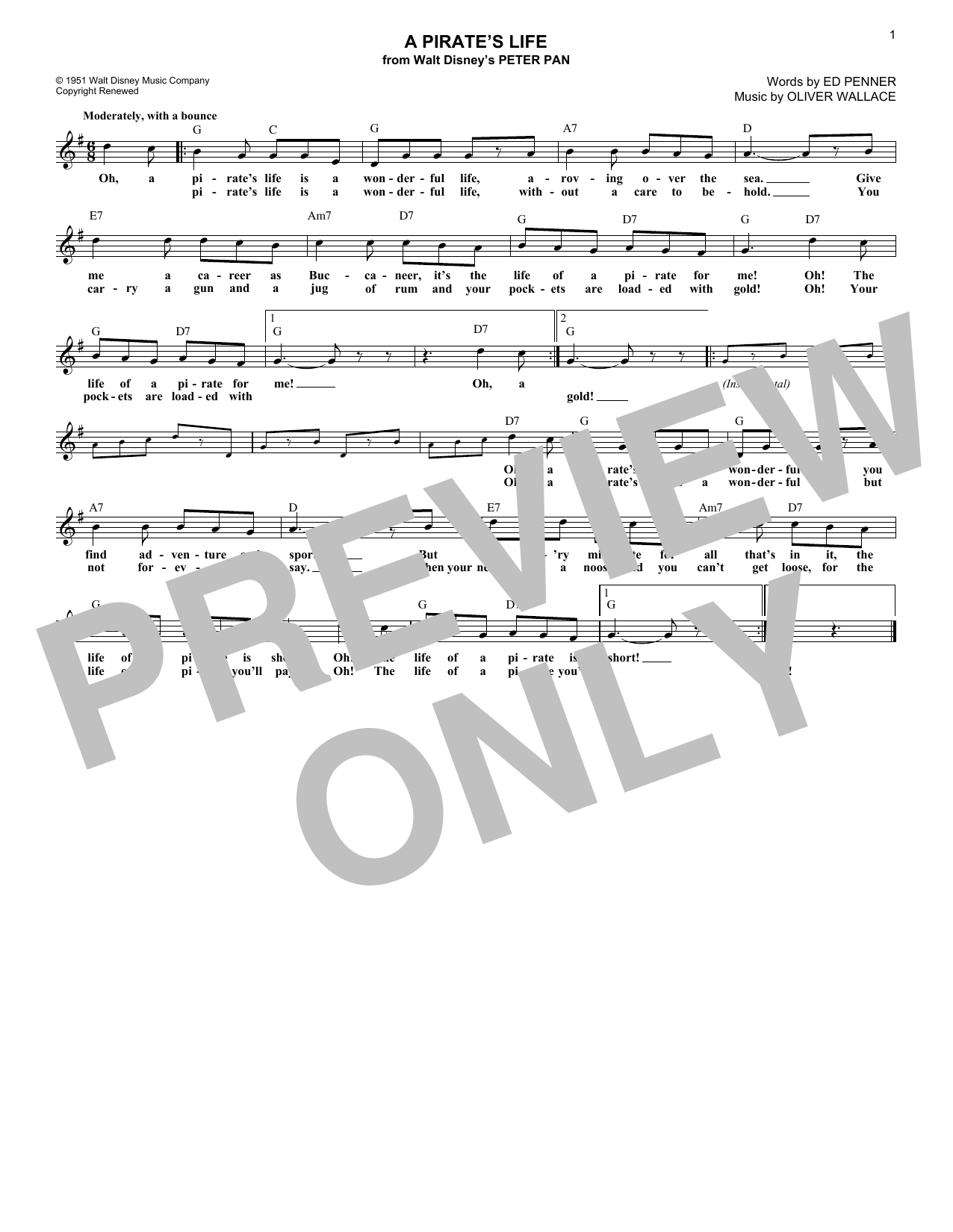 Download Ed Penner A Pirate's Life Sheet Music