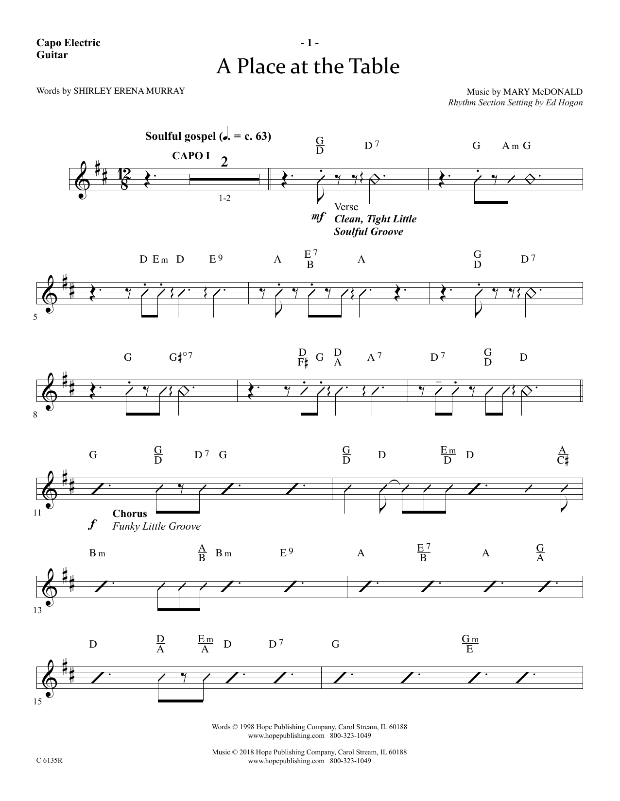 Download Ed Hogan A Place At The Table - Guitar Sheet Music
