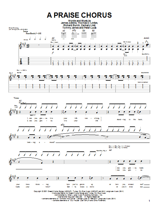 Download Jimmy Eat World A Praise Chorus Sheet Music