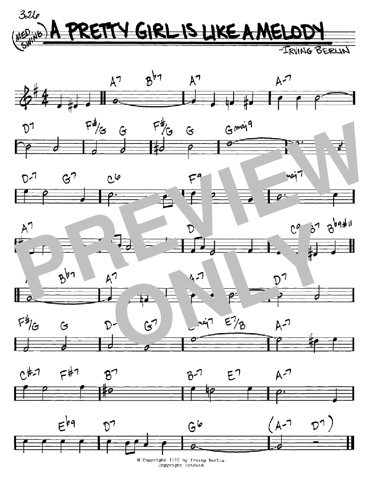 Download Irving Berlin A Pretty Girl Is Like A Melody Sheet Music