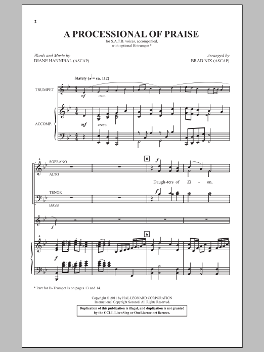 Download Brad Nix A Processional Of Praise Sheet Music