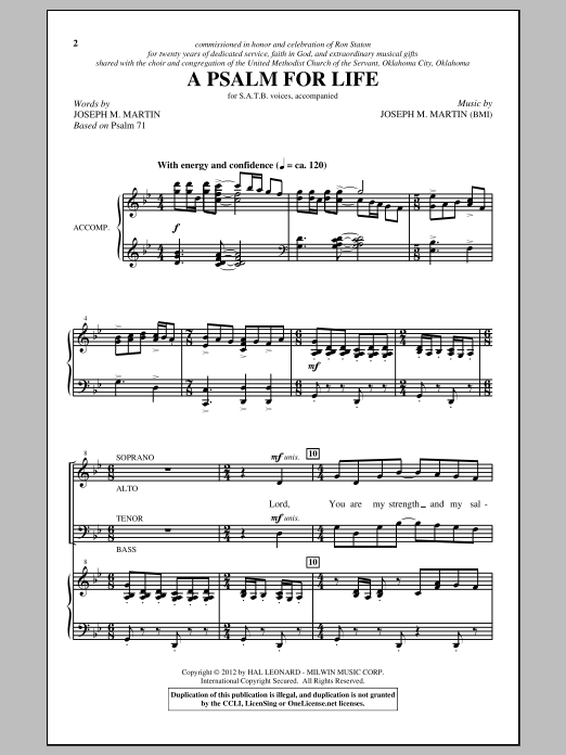 Download Joseph M. Martin A Psalm For Life Sheet Music