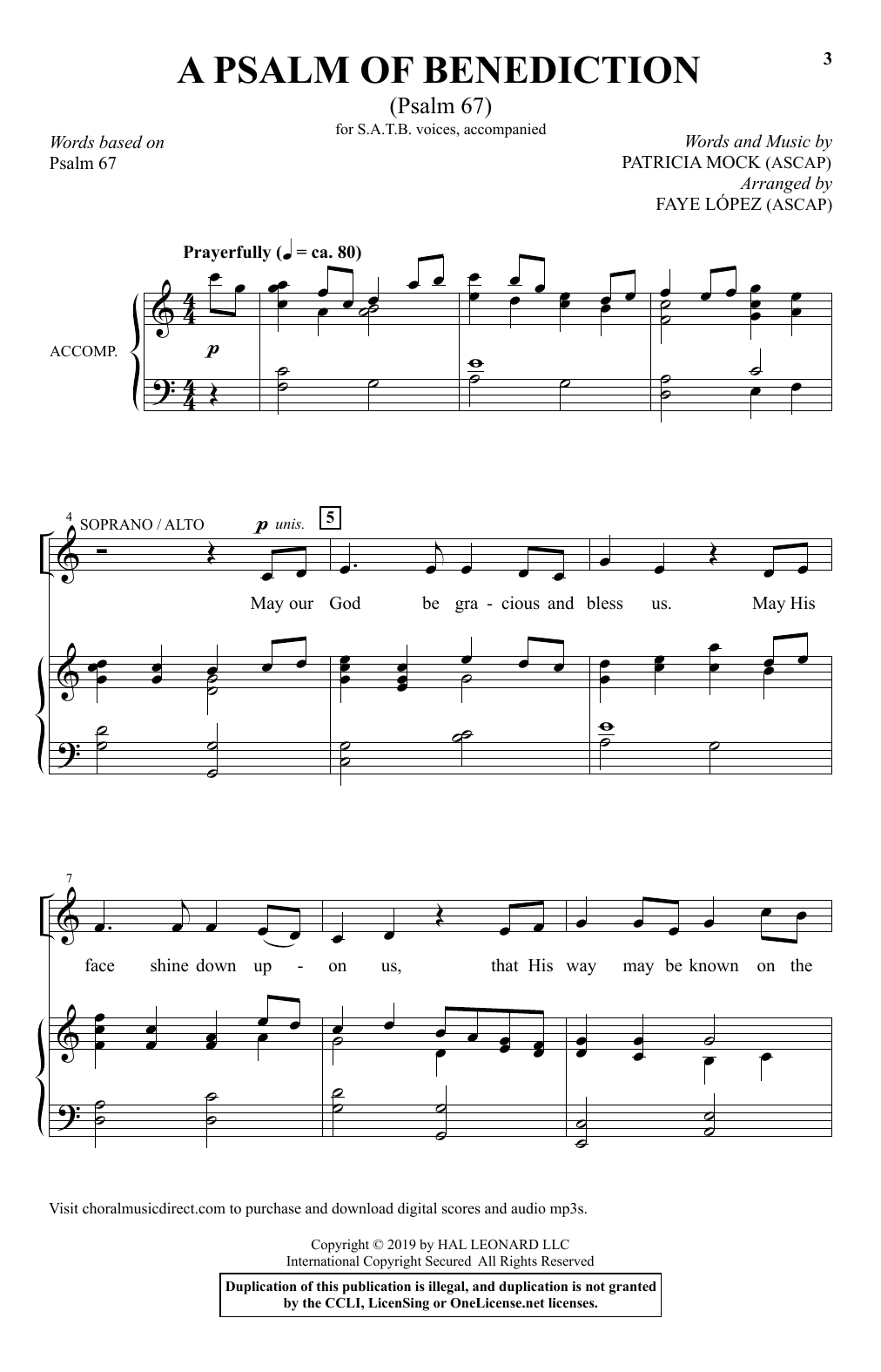 Download Patricia Mock A Psalm Of Benediction (Psalm 67) (arr. Sheet Music