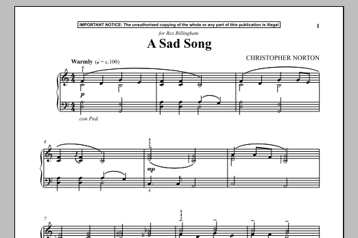Download Christopher Norton A Sad Song Sheet Music