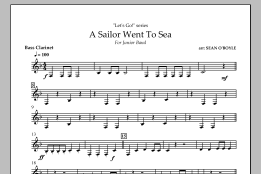Download Sean O'Boyle A Sailor Went To Sea - Bass Clarinet Sheet Music