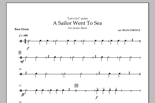 Download Sean O'Boyle A Sailor Went To Sea - Bass Drum Sheet Music