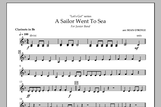 Download Sean O'Boyle A Sailor Went To Sea - Clarinet in Bb Sheet Music