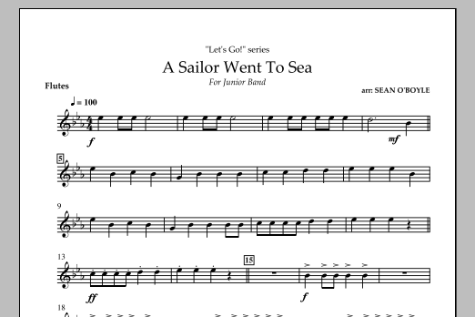 Download Sean O'Boyle A Sailor Went To Sea - Flute Sheet Music