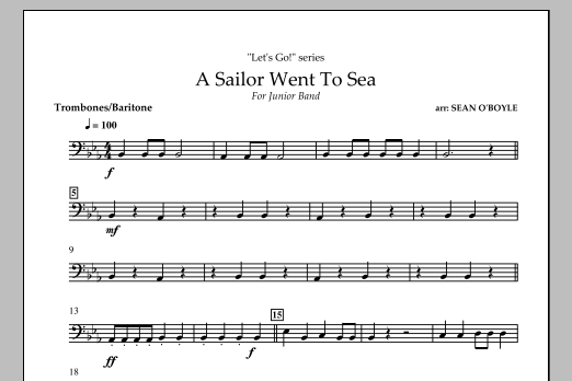 Download Sean O'Boyle A Sailor Went To Sea - Trombone/Bariton Sheet Music