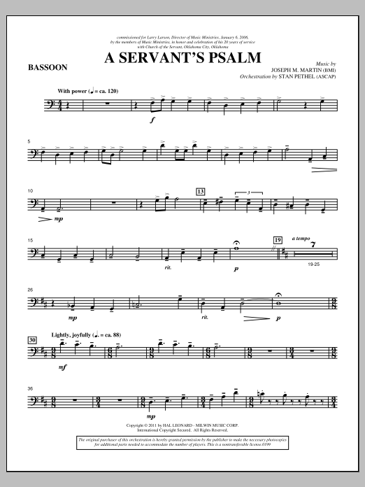 Download Joseph M. Martin A Servant's Psalm - Bassoon Sheet Music