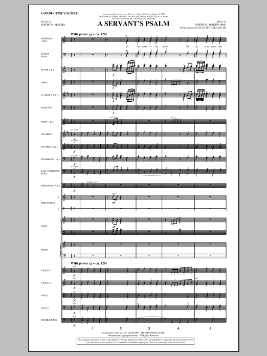 Download Joseph M. Martin A Servant's Psalm - Full Score Sheet Music
