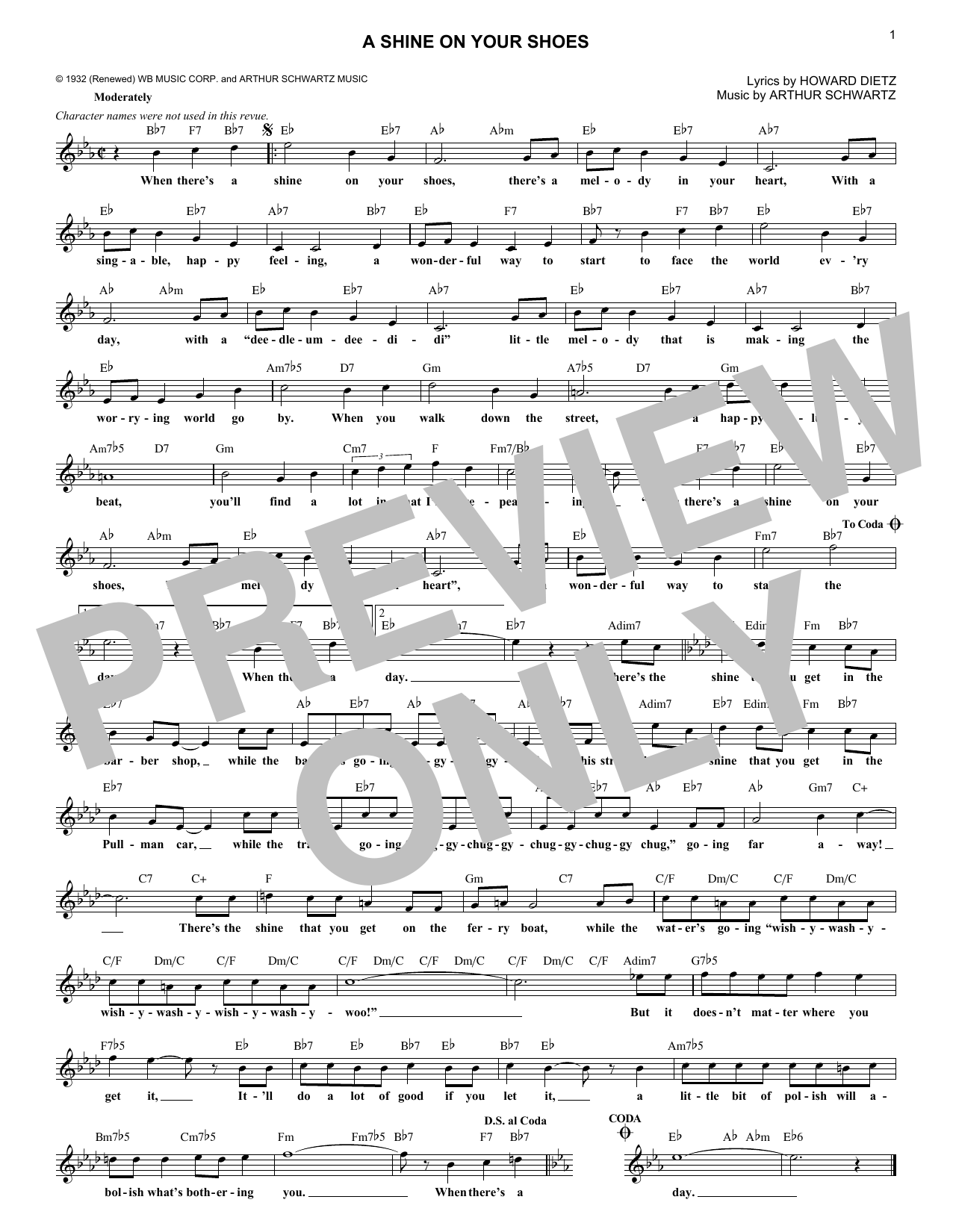Download Howard Dietz A Shine On Your Shoes Sheet Music