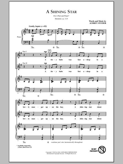 Download Audrey Snyder A Shining Star Sheet Music