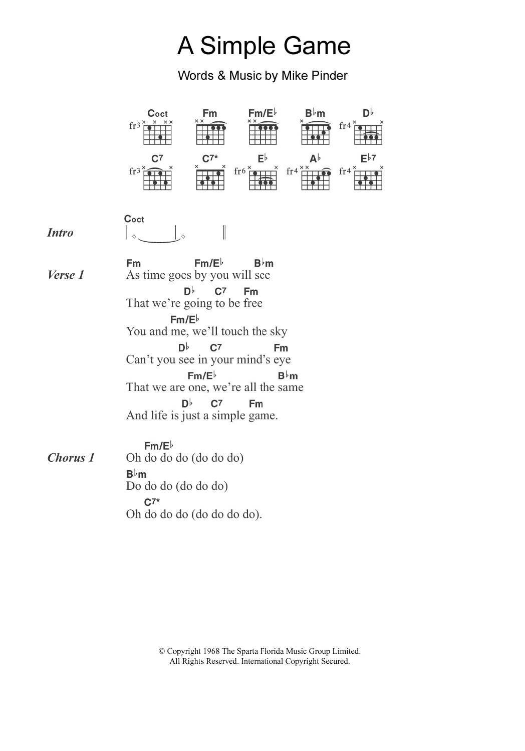 Download The Four Tops A Simple Game Sheet Music