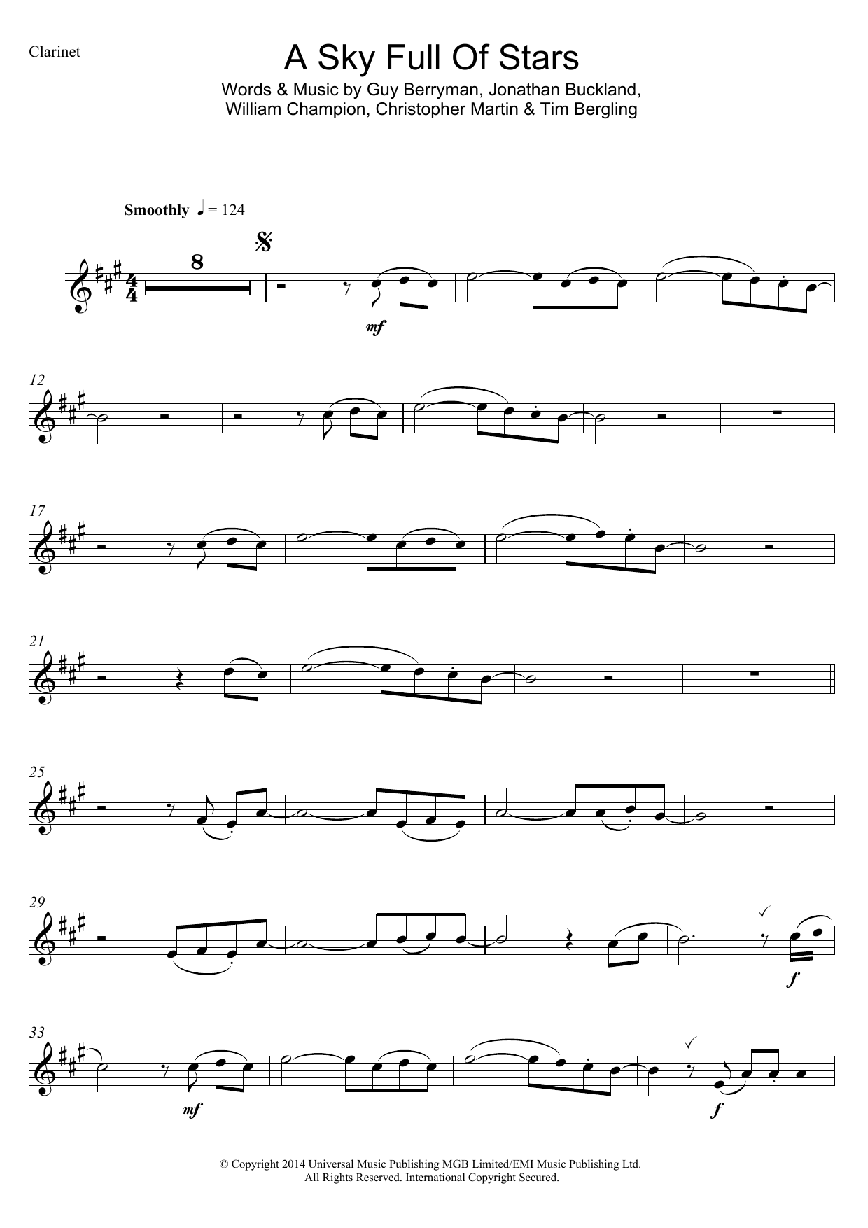 Download Coldplay A Sky Full Of Stars Sheet Music