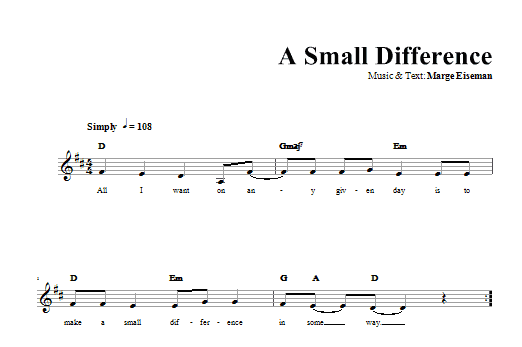 Download Marge Eiseman A Small Difference Sheet Music