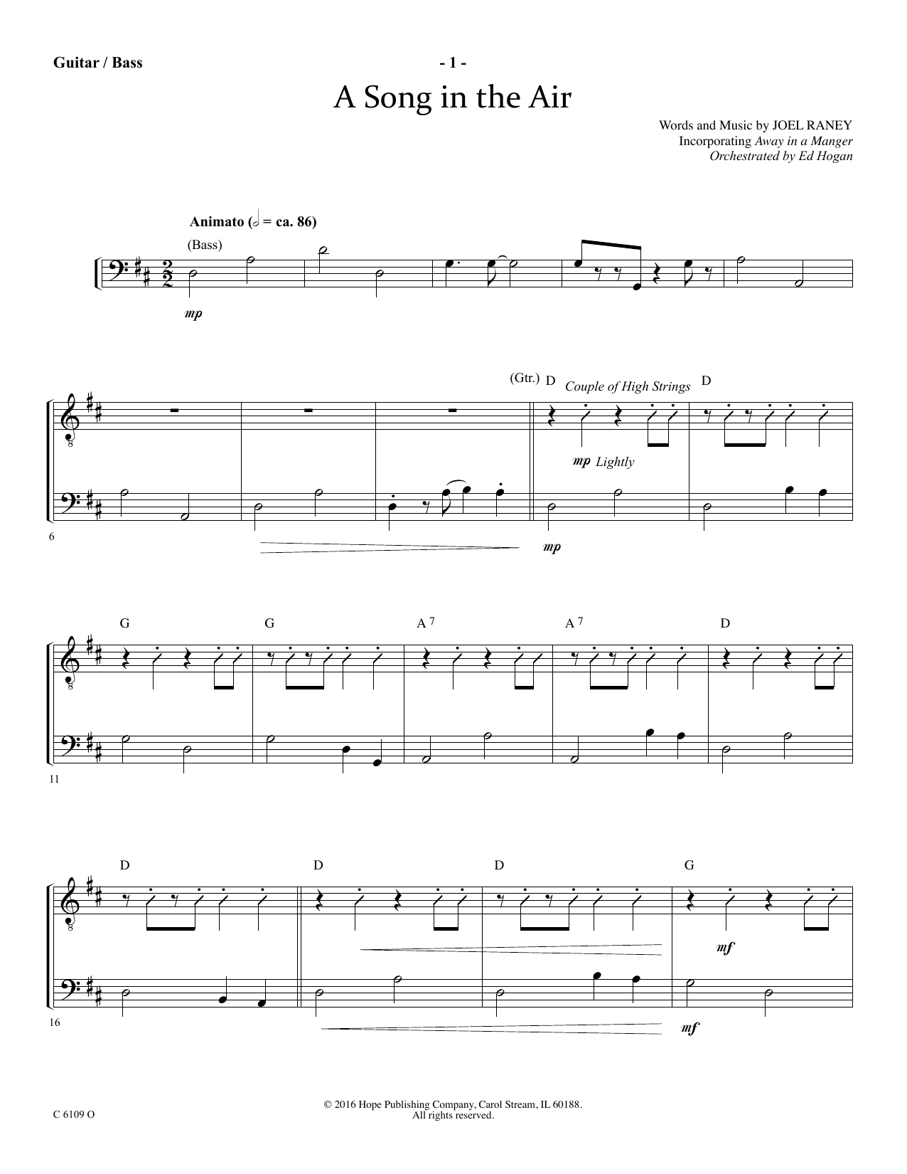 Download Ed Hogan A Song In The Air - Acoustic Guitar/Ele Sheet Music