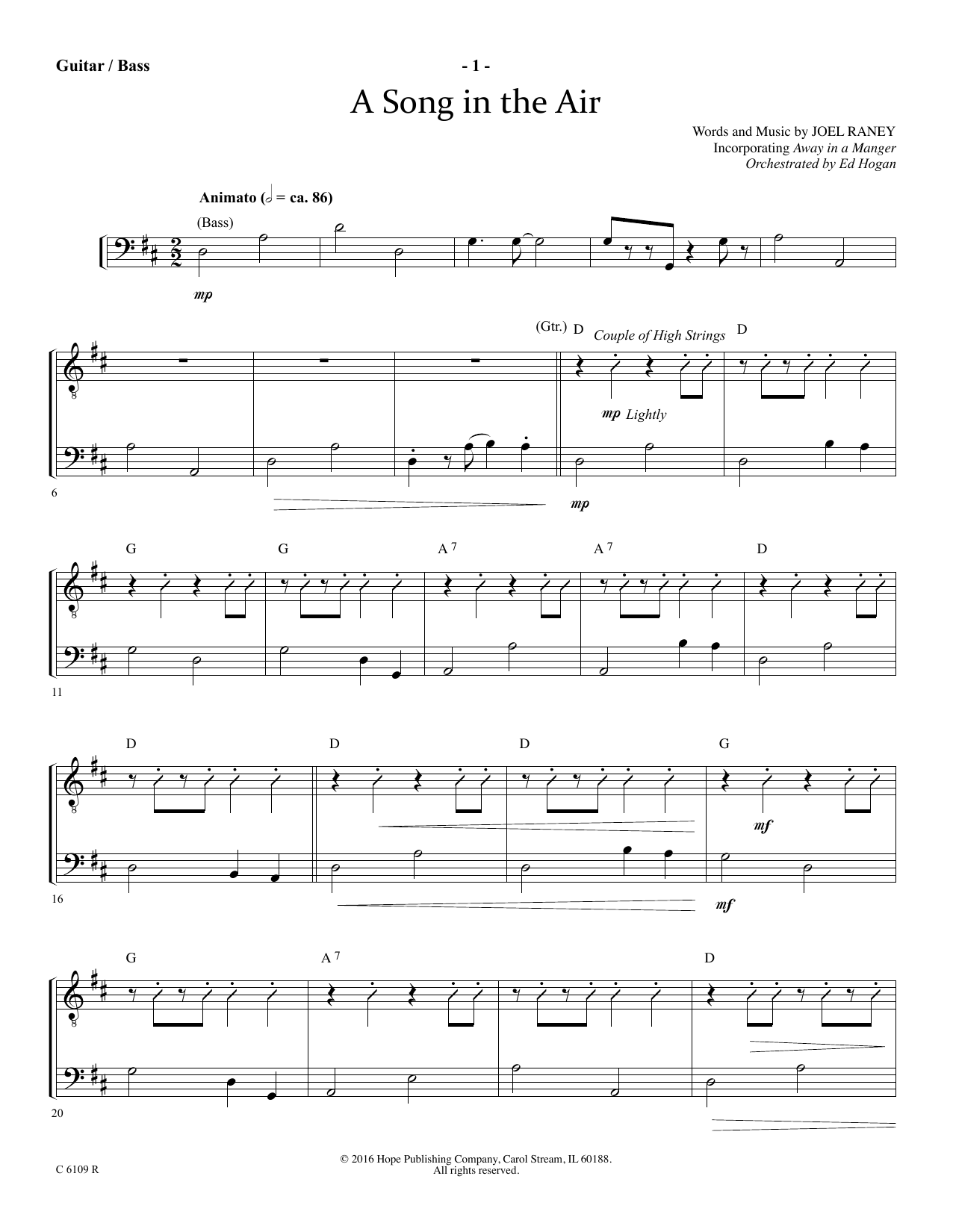 Download Joel Raney A Song In The Air - Acoustic Guitar/Ele Sheet Music