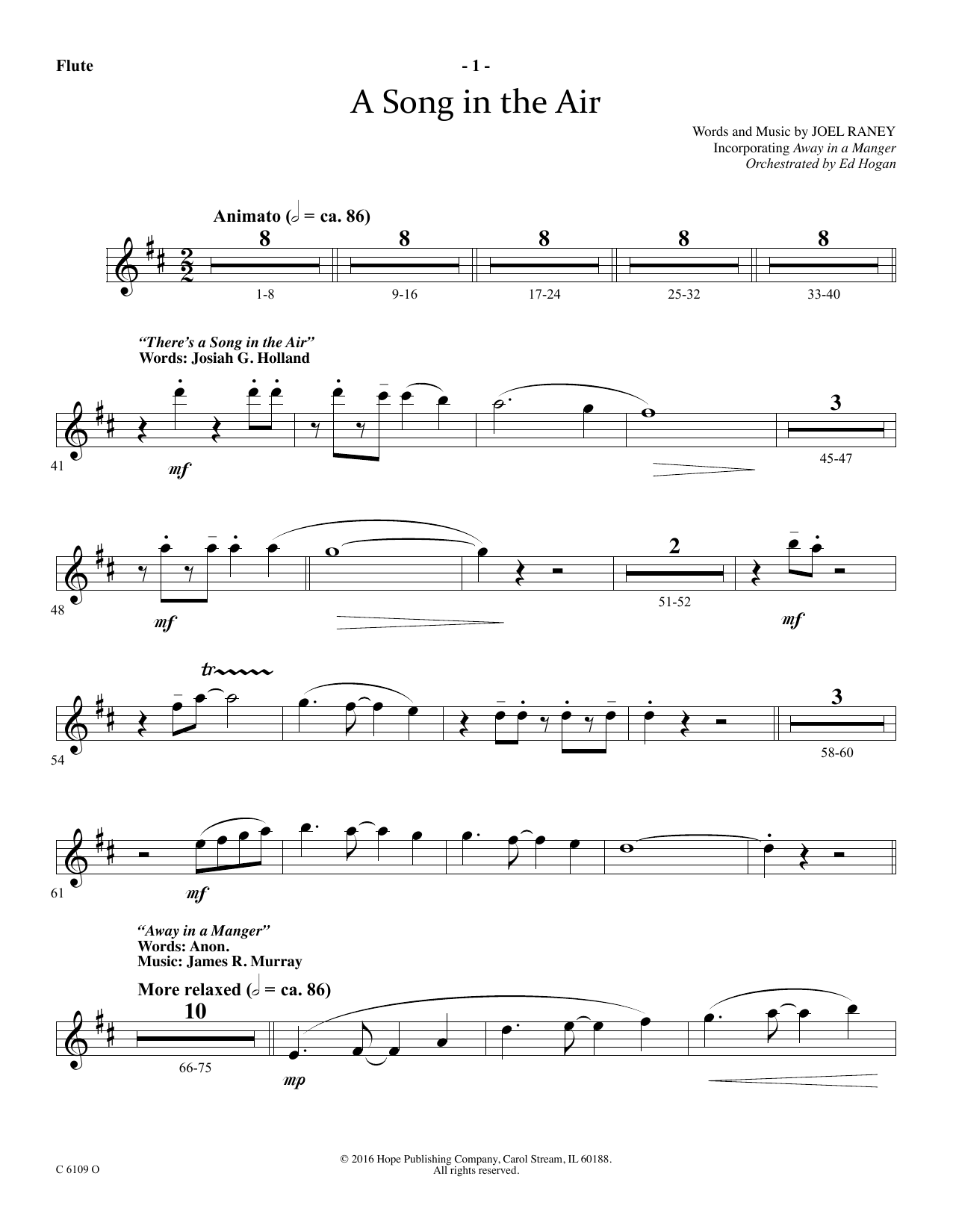 Download Ed Hogan A Song In The Air - Flute Sheet Music