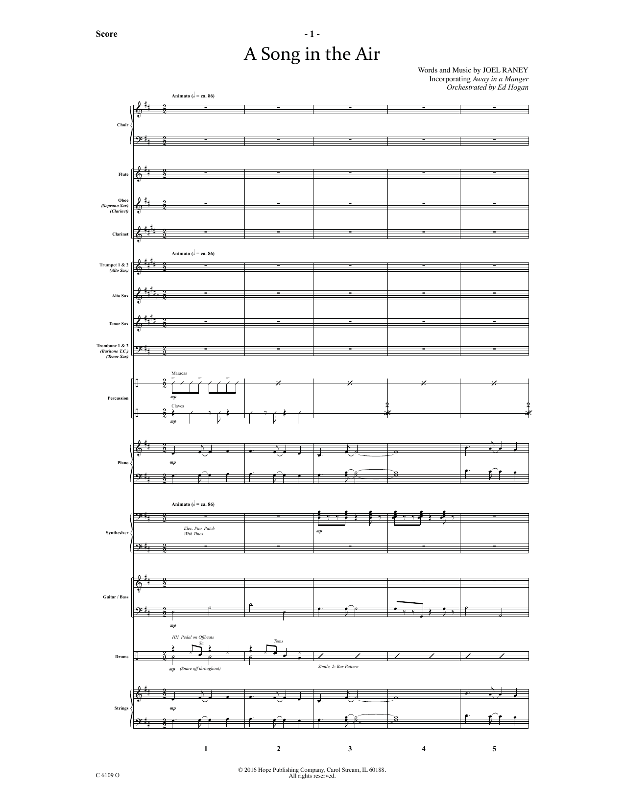 Download Ed Hogan A Song In The Air - Full Score Sheet Music