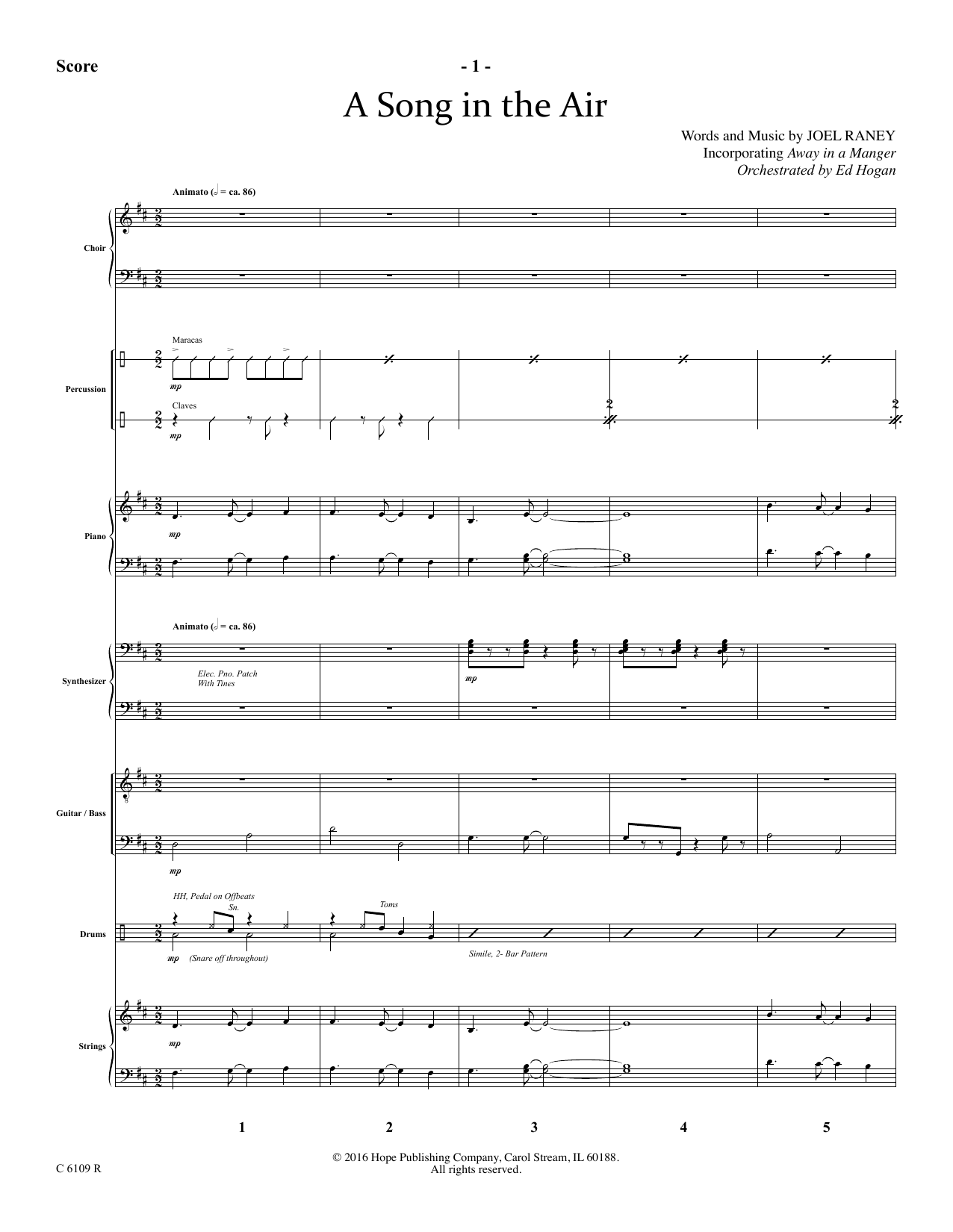 Download Joel Raney A Song In The Air - Full Score Sheet Music