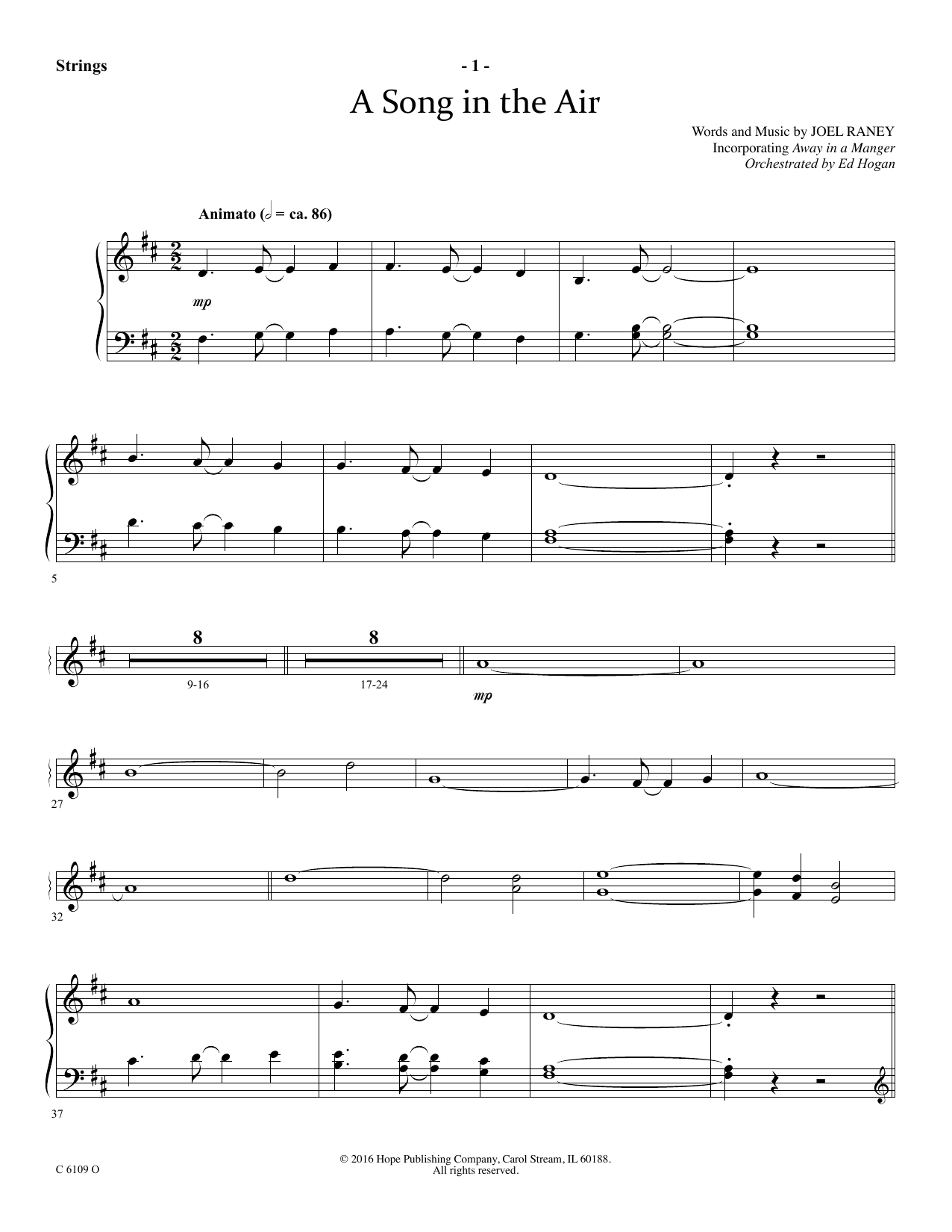 Download Ed Hogan A Song In The Air - Keyboard String Red Sheet Music