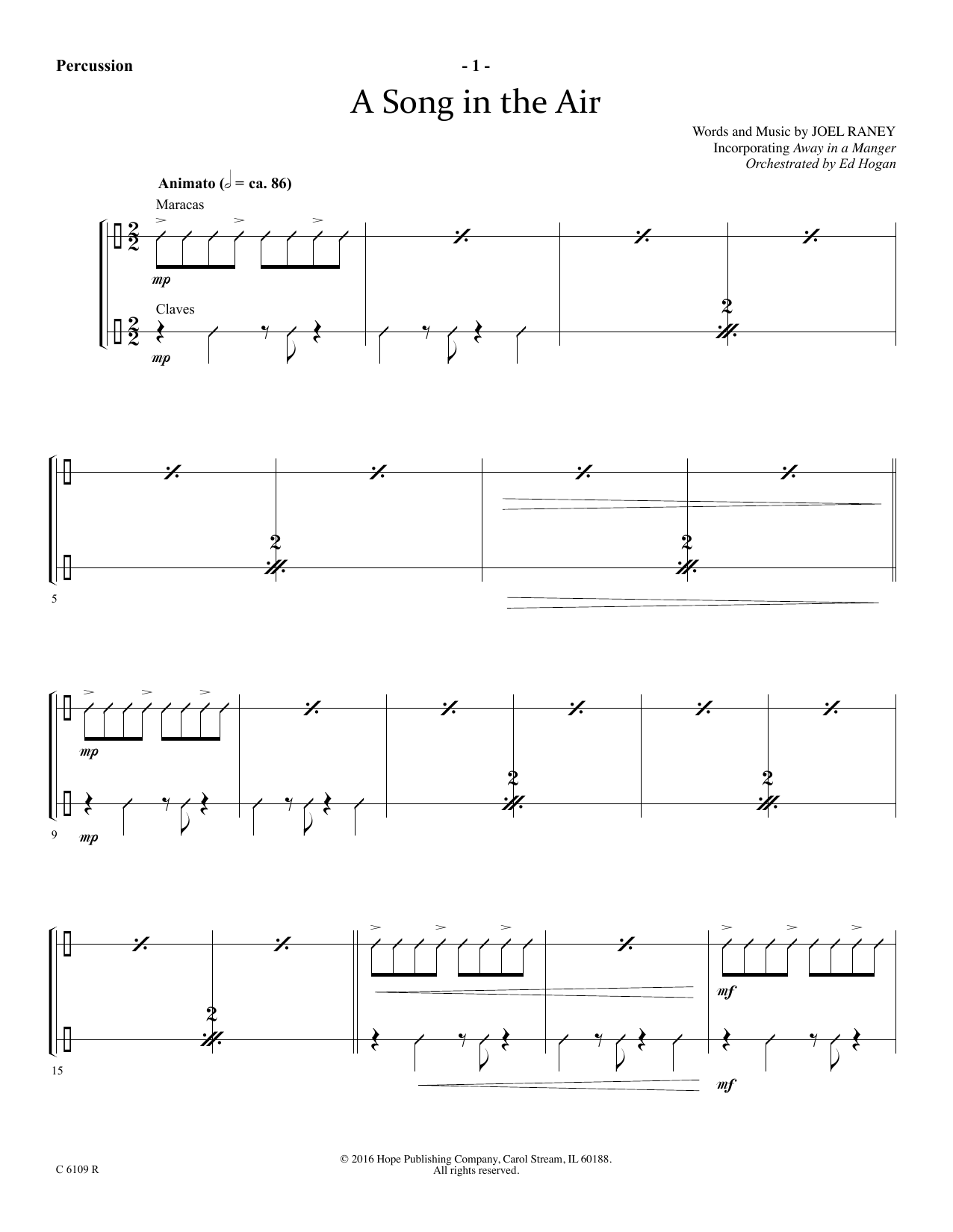 Download Joel Raney A Song In The Air - Percussion Sheet Music