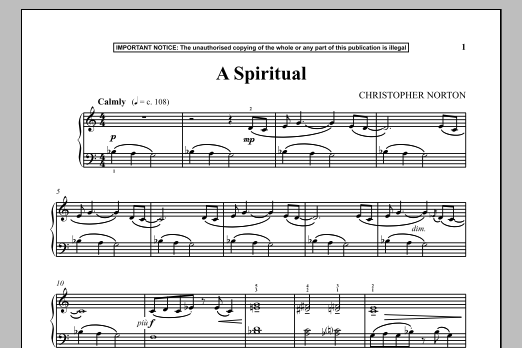 Download Christopher Norton A Spiritual Sheet Music