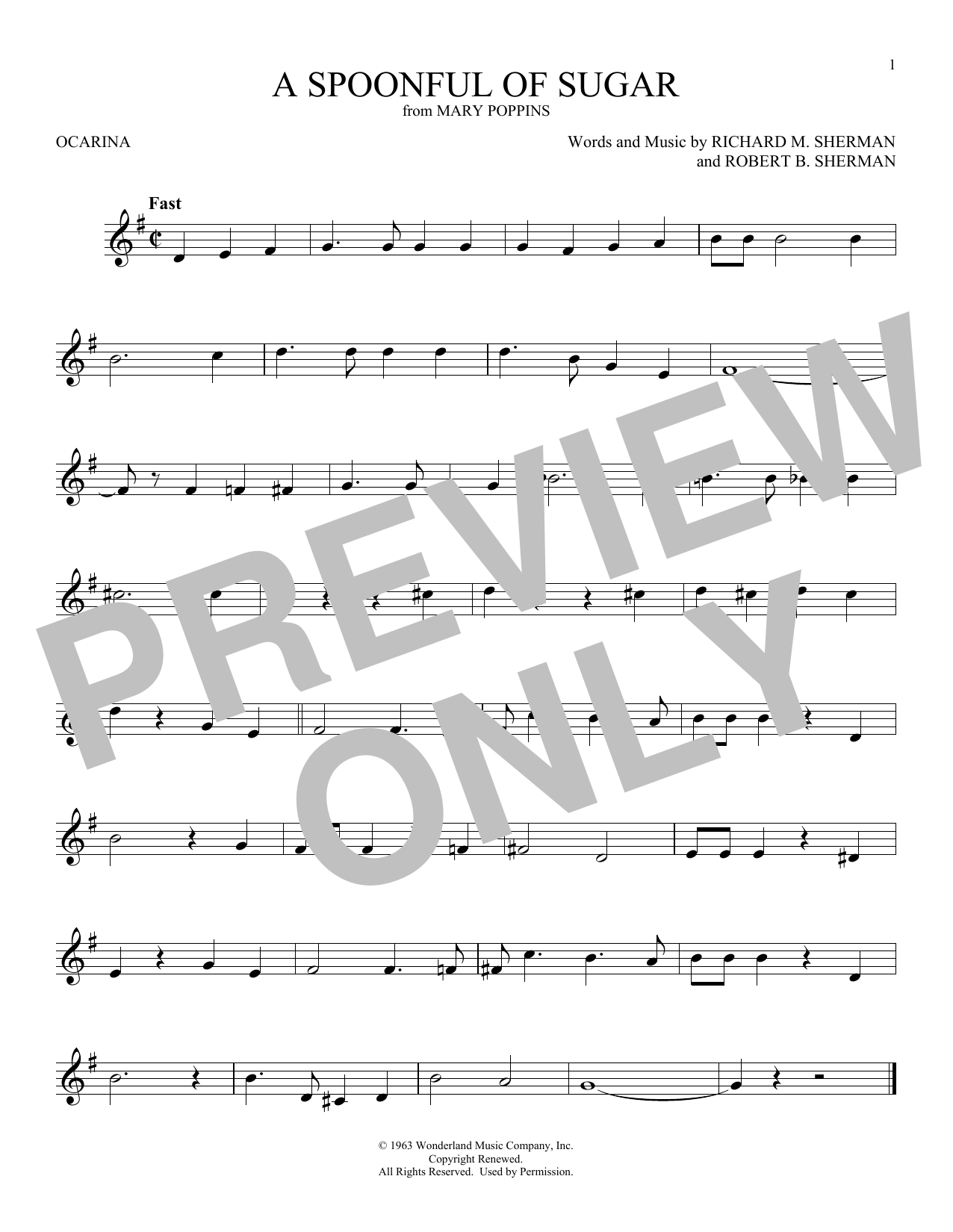 Download Sherman Brothers A Spoonful Of Sugar (from Mary Poppins) Sheet Music