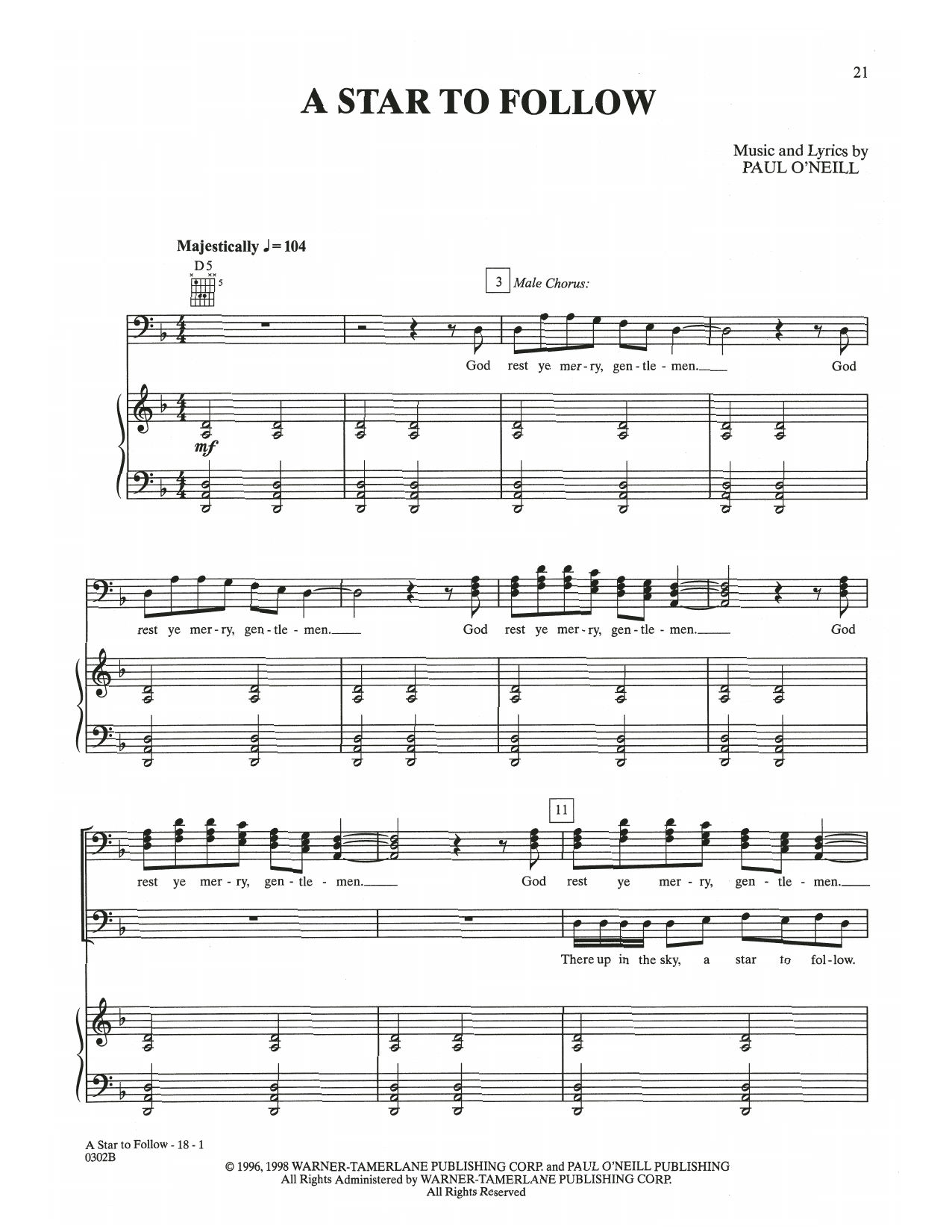 Download Trans-Siberian Orchestra A Star To Follow Sheet Music
