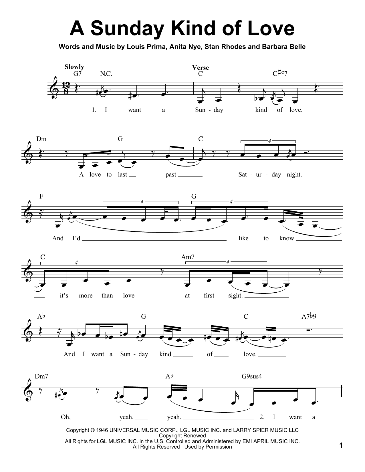 Download Reba McEntire A Sunday Kind Of Love Sheet Music