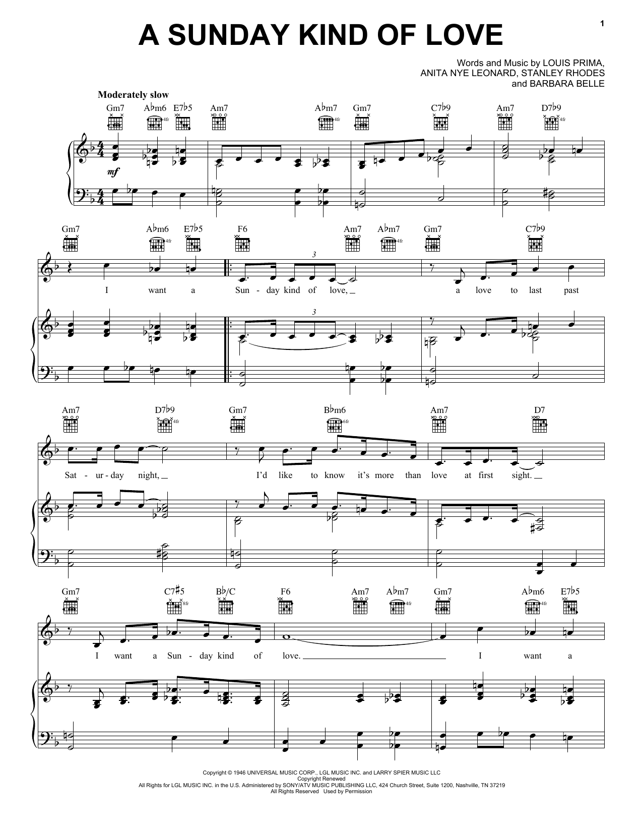 Download The Harptones A Sunday Kind Of Love Sheet Music
