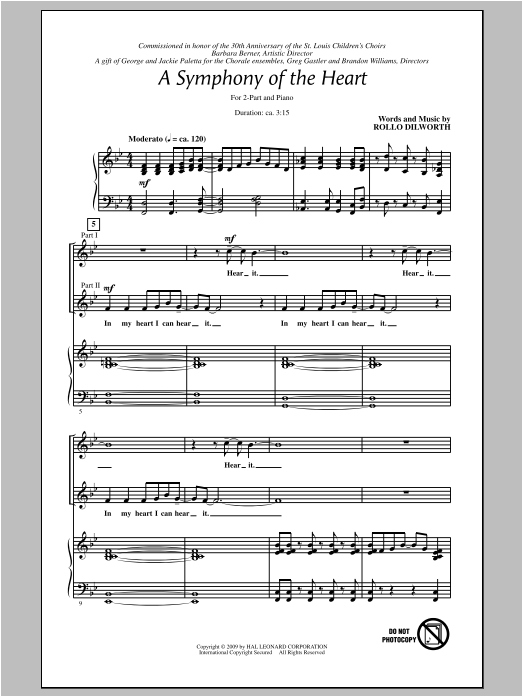 Download Rollo Dilworth A Symphony Of The Heart Sheet Music