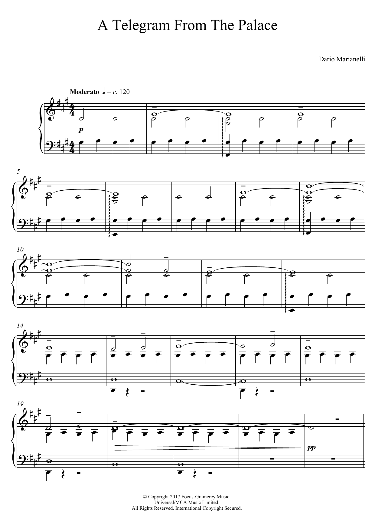 Download Dario Marianelli A Telegram From The Palace (from Darkes Sheet Music