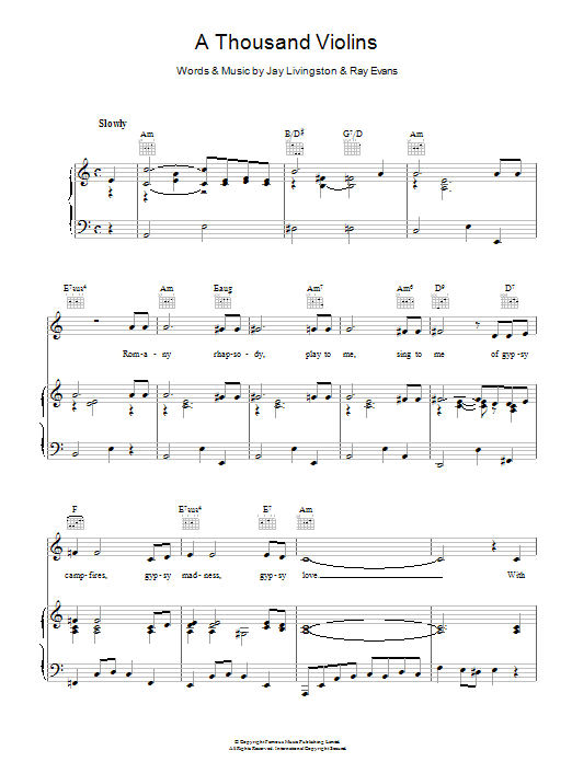 Download Bing Crosby A Thousand Violins Sheet Music