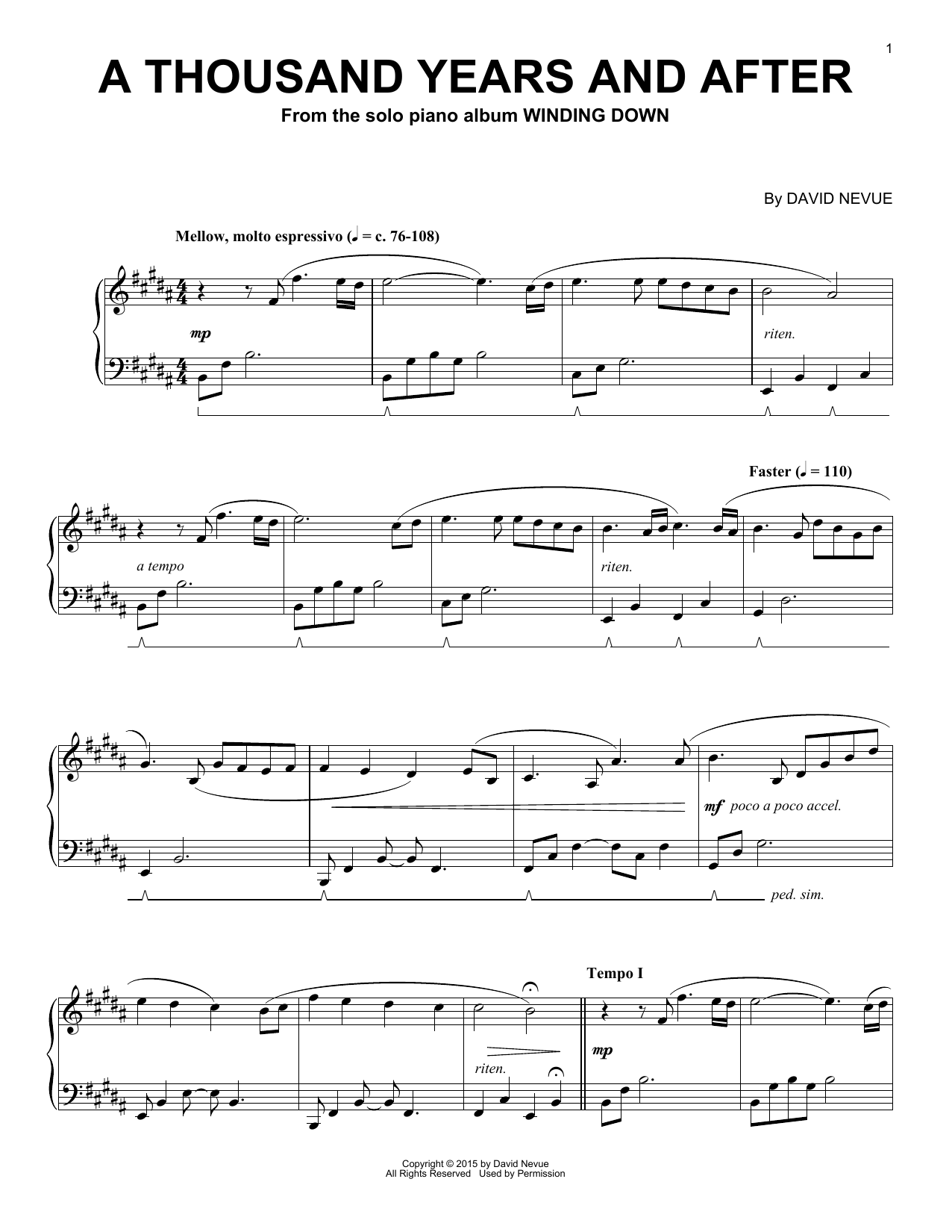 Download David Nevue A Thousand Years And After Sheet Music