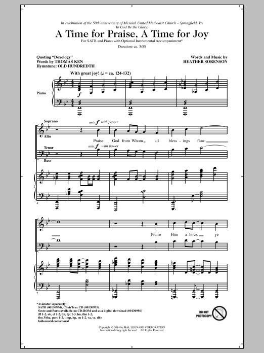 Download Heather Sorenson A Time For Praise, A Time For Joy Sheet Music