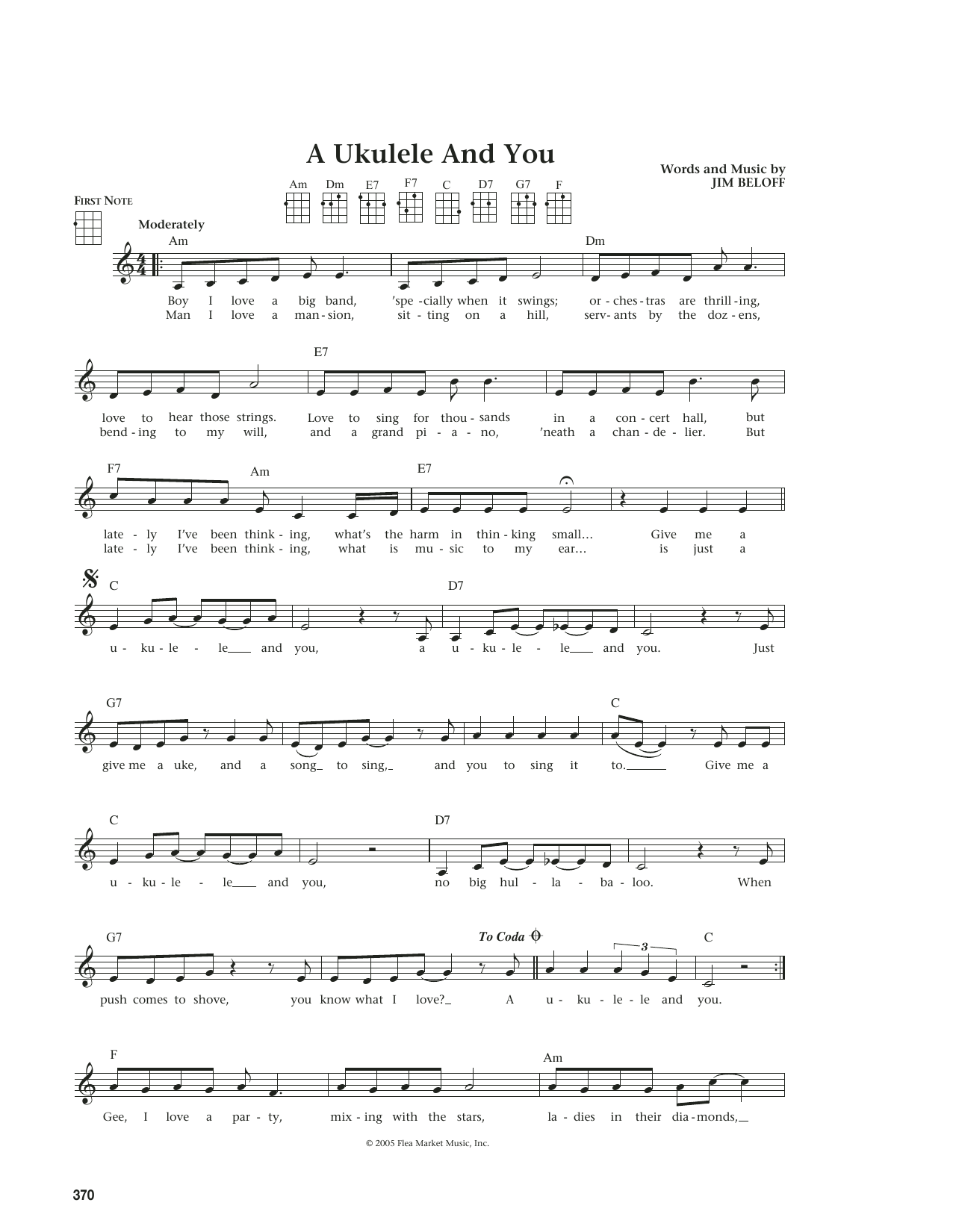 Download Jim Beloff A Ukulele And You (from The Daily Ukule Sheet Music