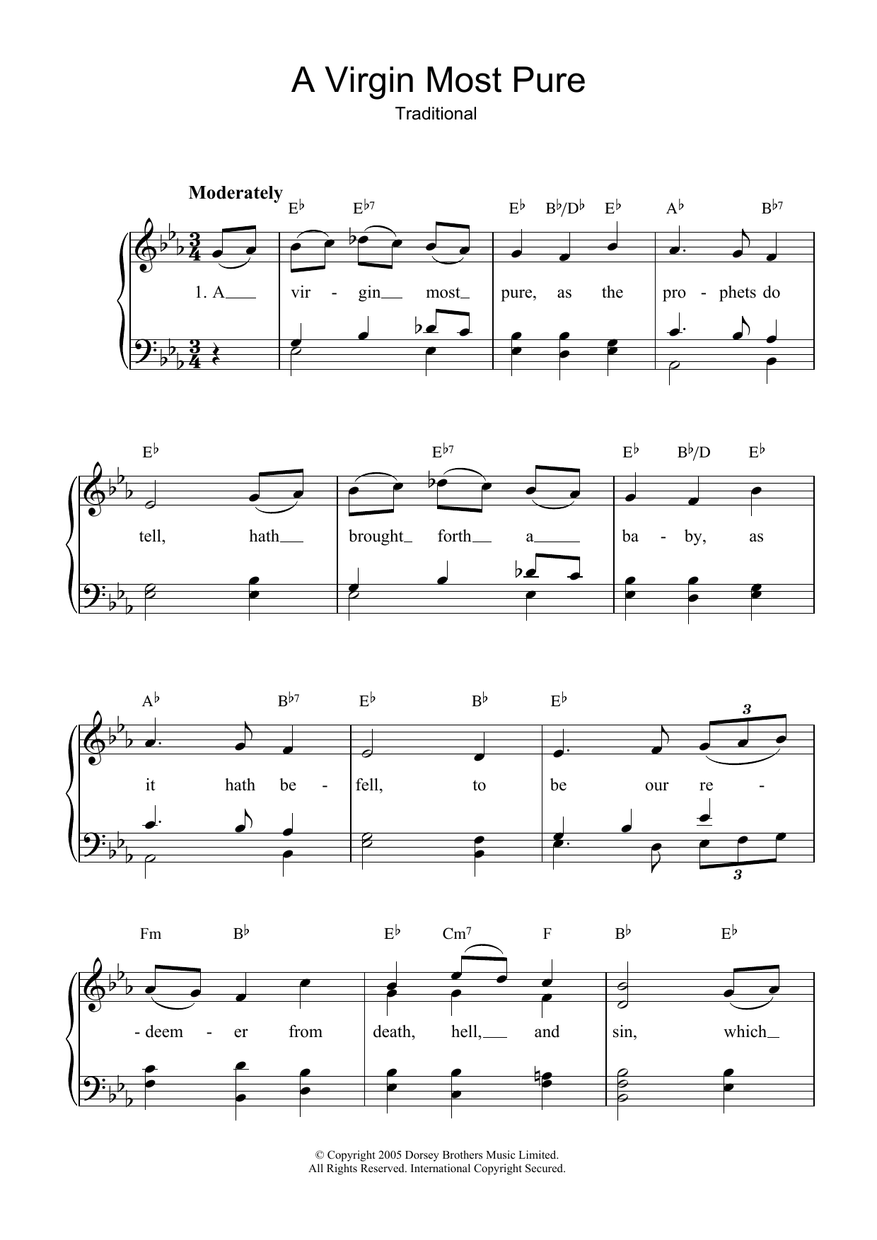Download Traditional A Virgin Most Pure Sheet Music