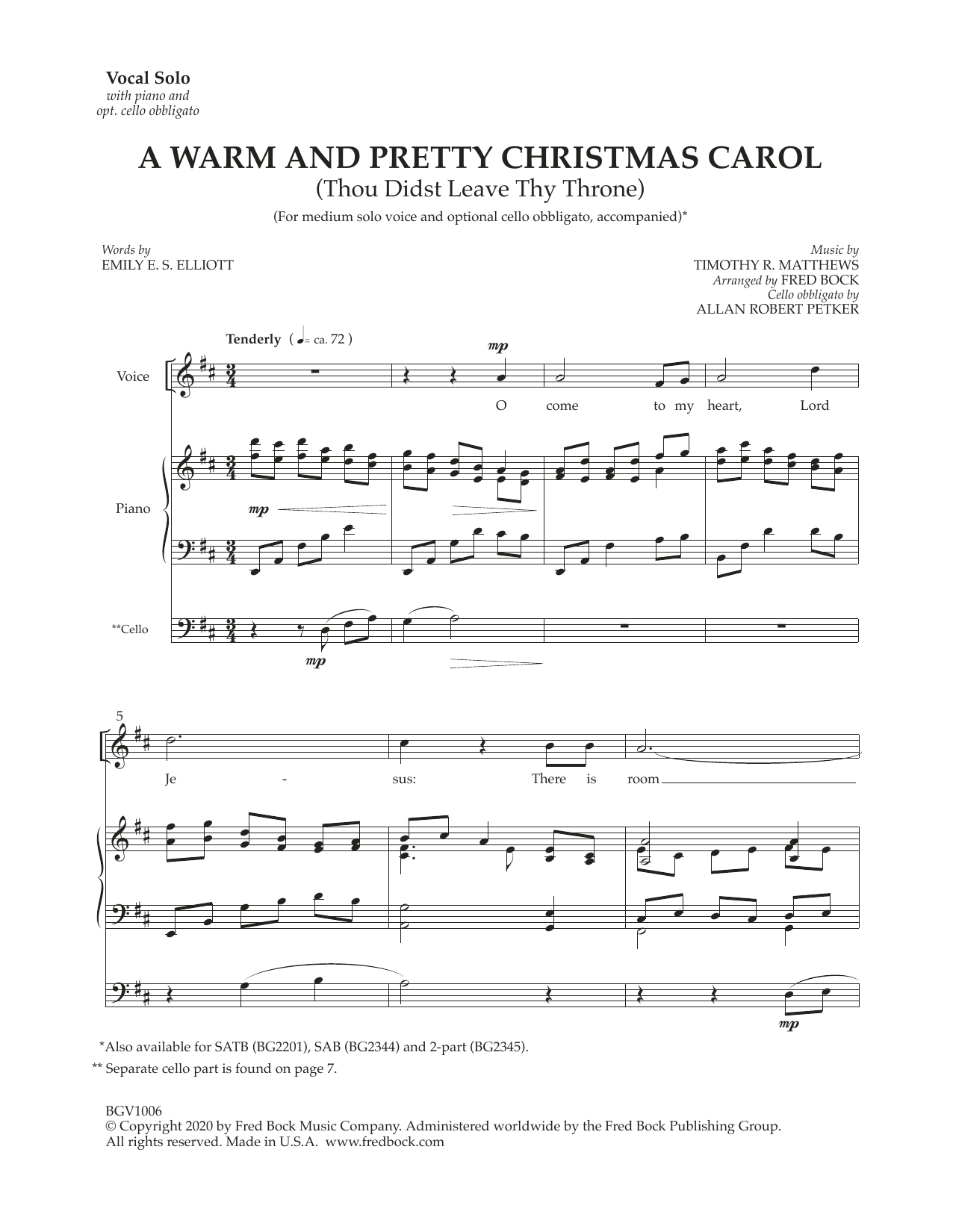 Download Fred Bock A Warm And Pretty Christmas Carol (with Sheet Music