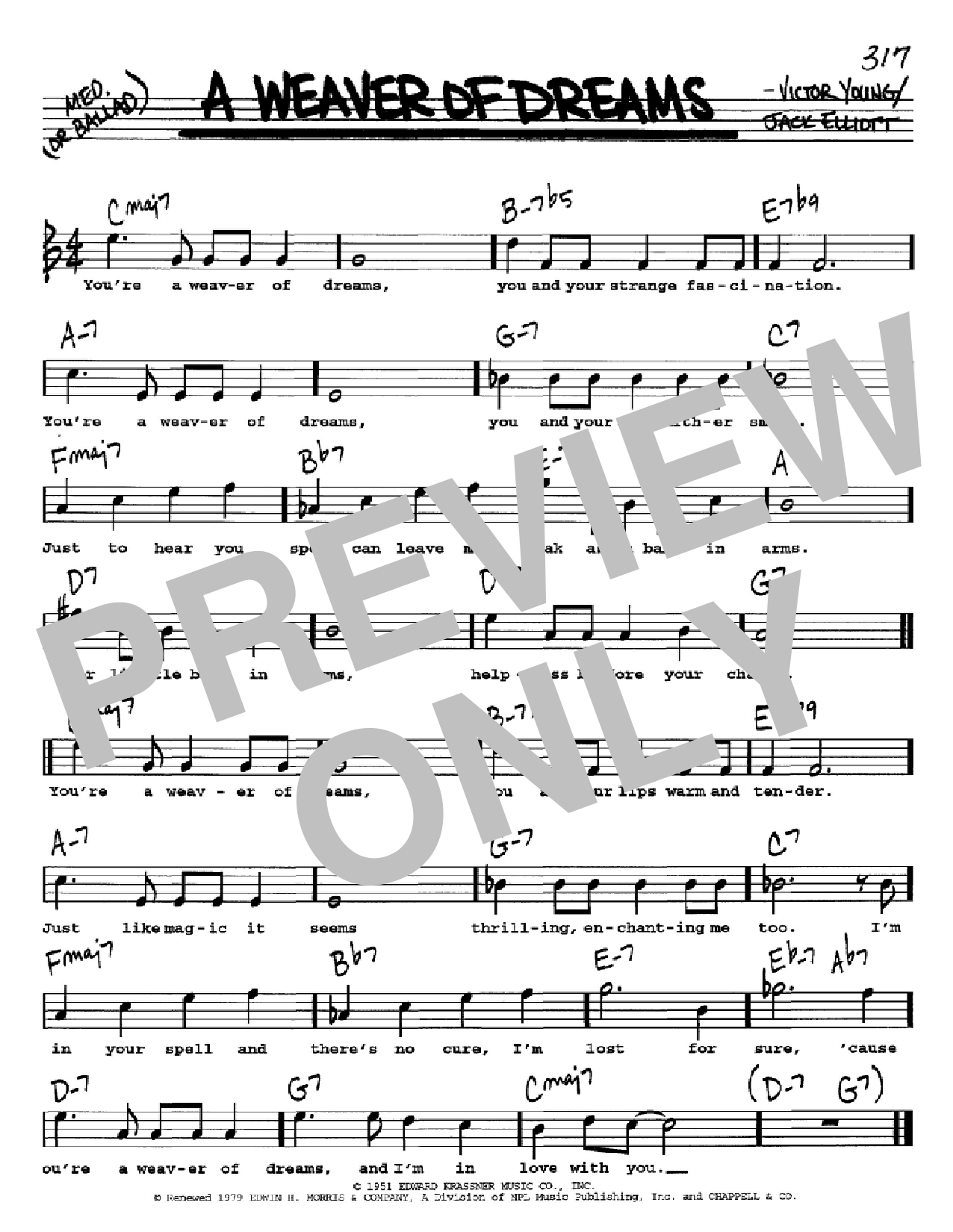 Download Victor Young A Weaver Of Dreams Sheet Music