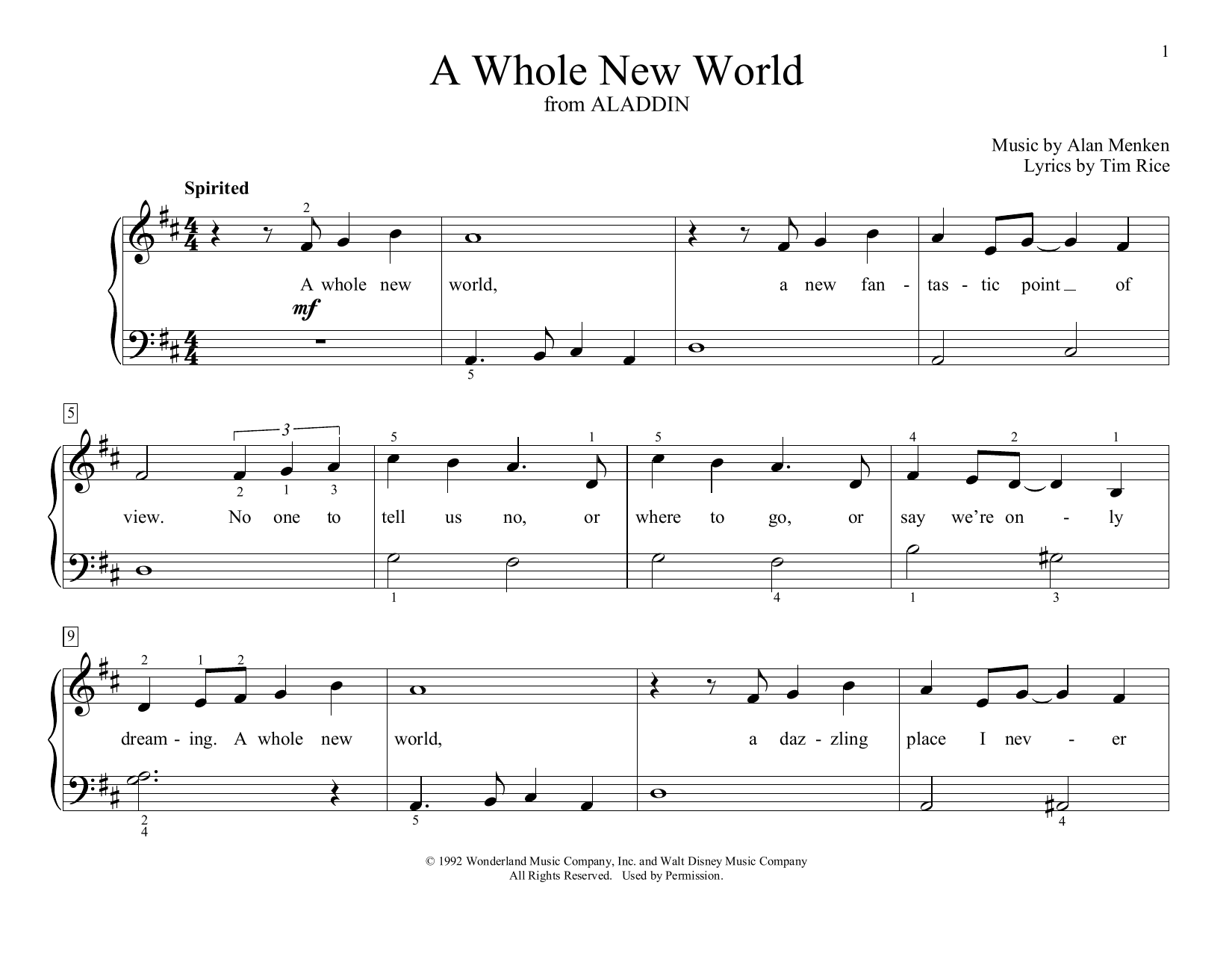 Download Alan Menken A Whole New World (from Aladdin) (arr. Sheet Music