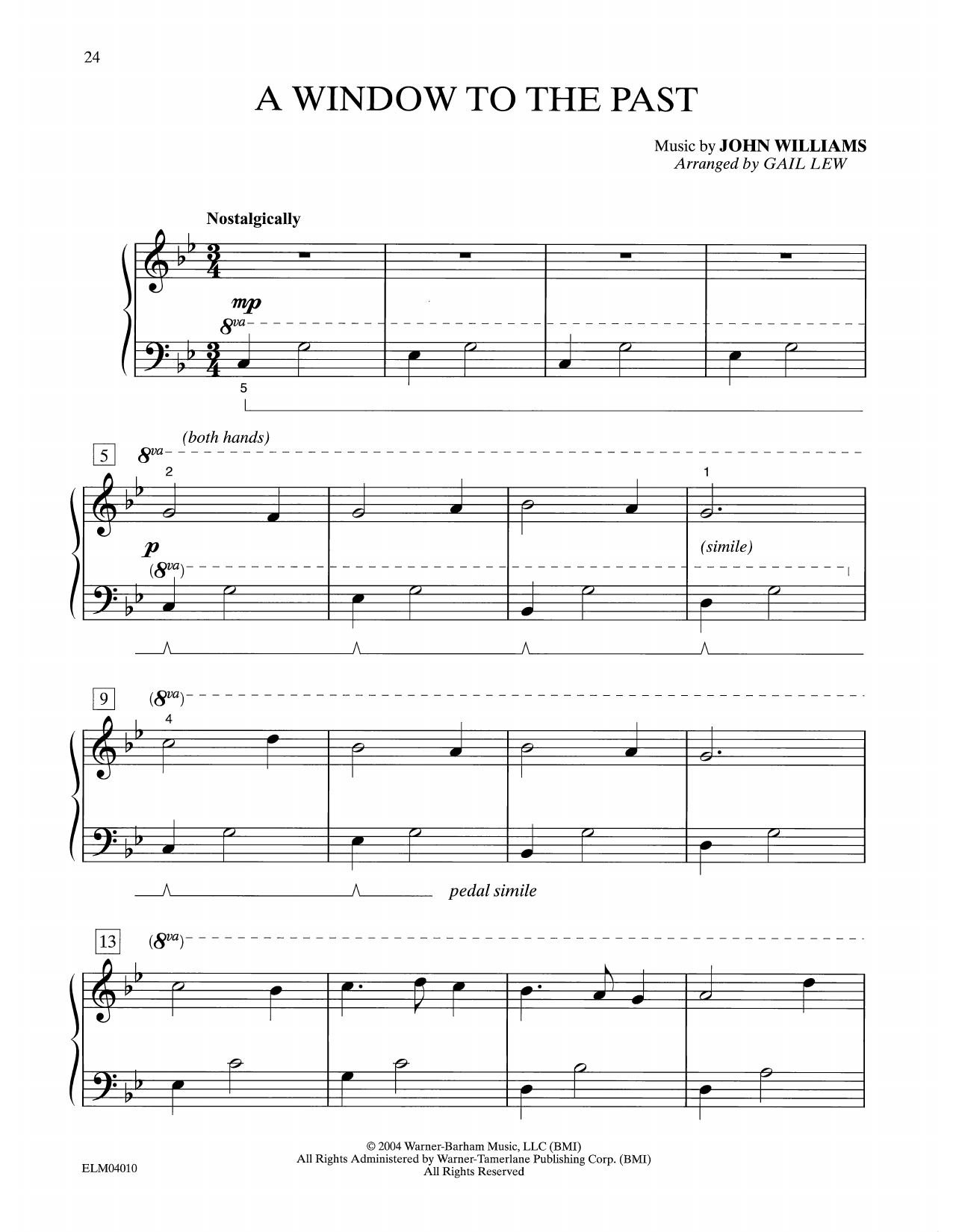 Download John Williams A Window To The Past (from Harry Potter Sheet Music
