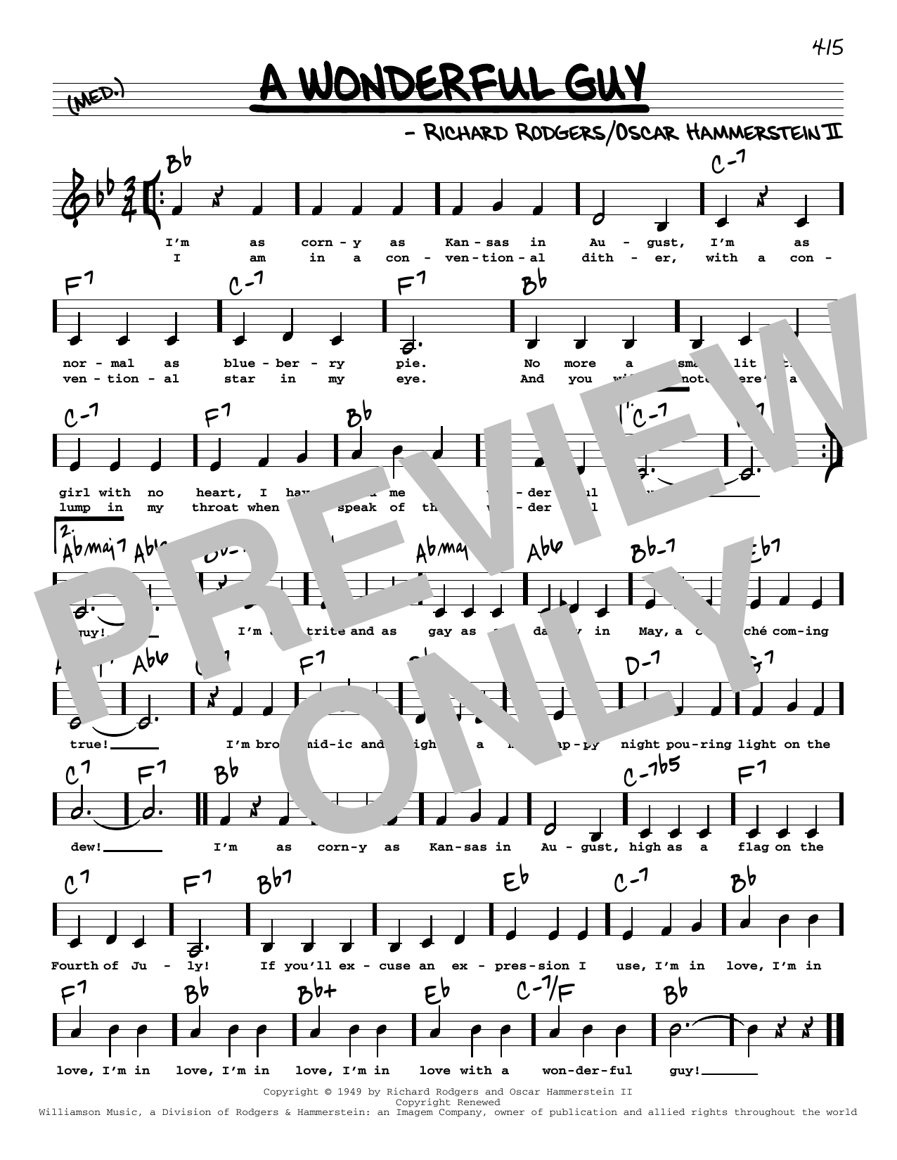 Download Rodgers & Hammerstein A Wonderful Guy (Low Voice) Sheet Music