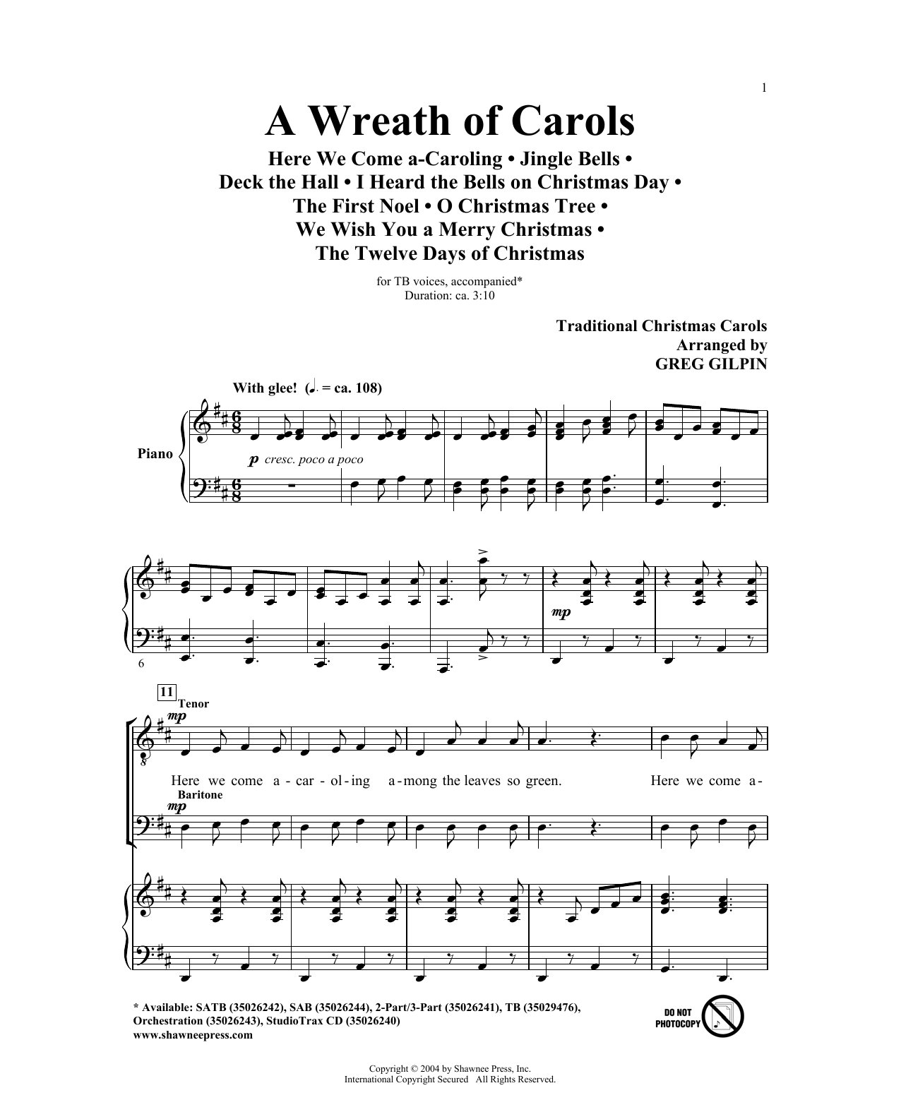 Download Greg Gilpin A Wreath Of Carols Sheet Music