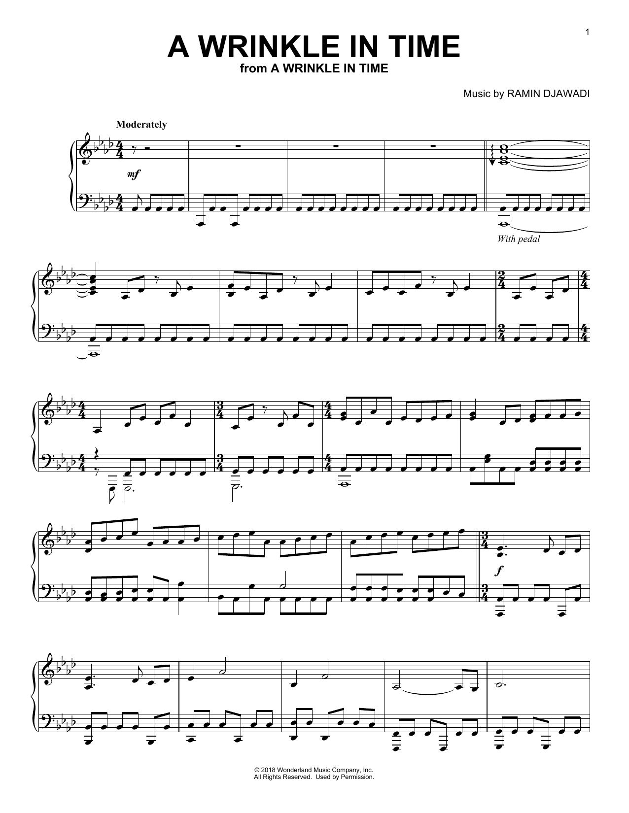 Download Ramin Djawadi A Wrinkle In Time (from A Wrinkle In Ti Sheet Music