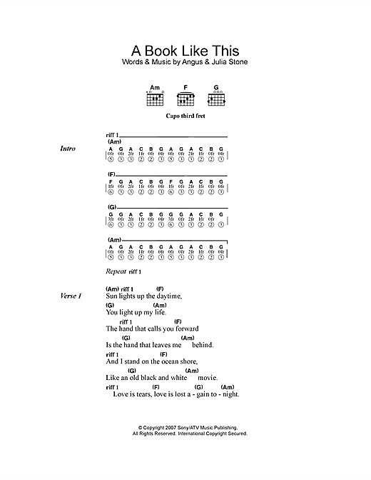 Download Angus & Julia Stone A Book Like This Sheet Music