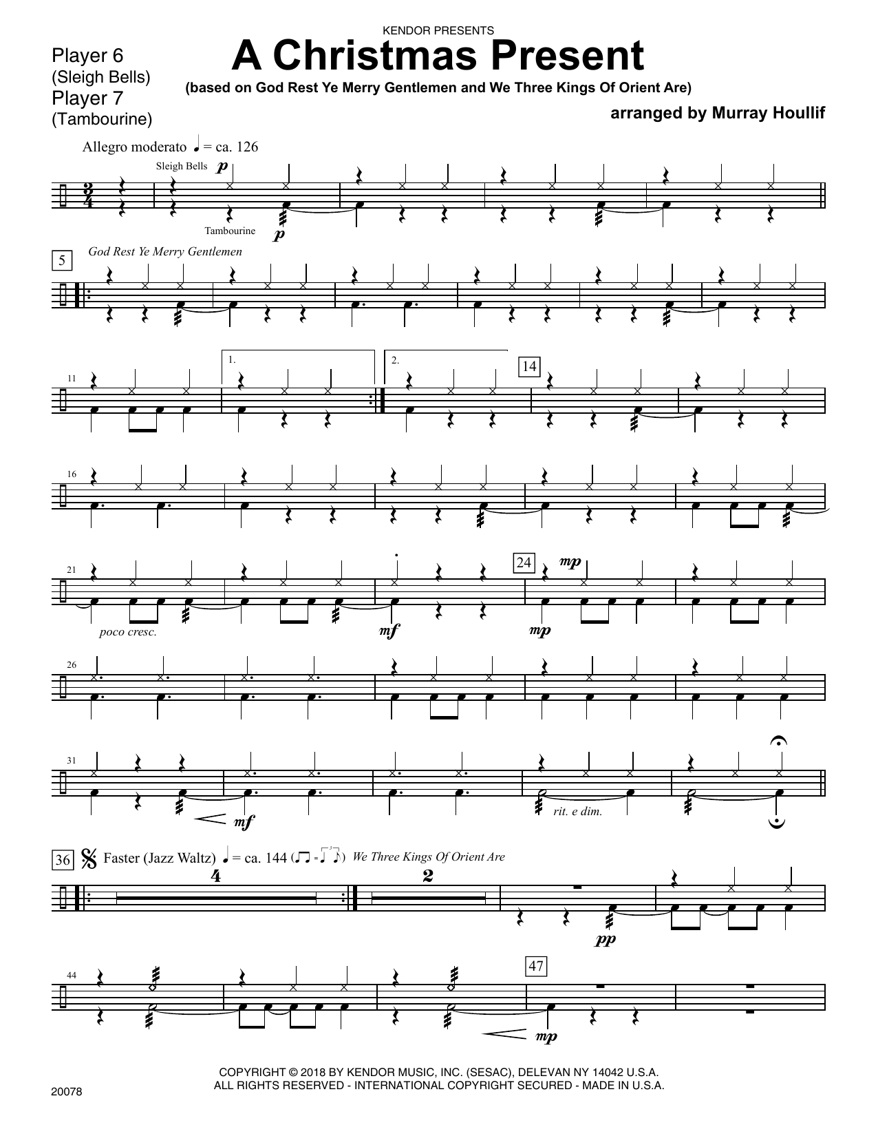 Download Murray Houllif A Christmas Present - Percussion 6 Sheet Music